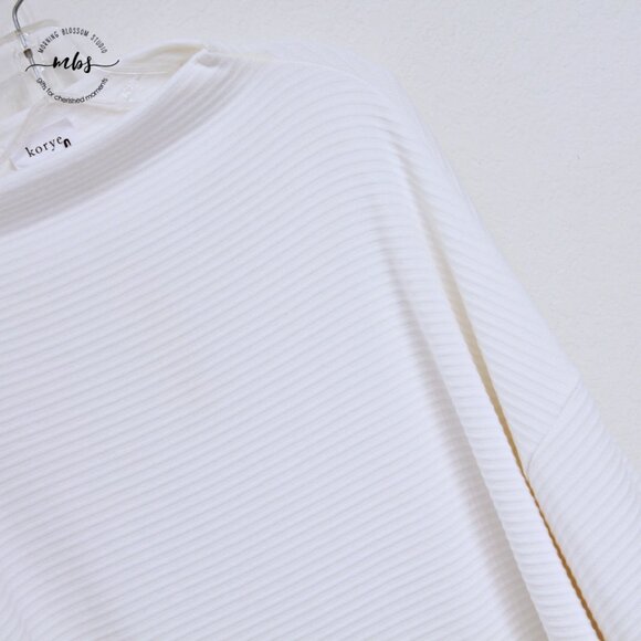 NWT Korye High Neck Oversized Ribbed Knit Sweater White Women XL - Picture 4 of 9